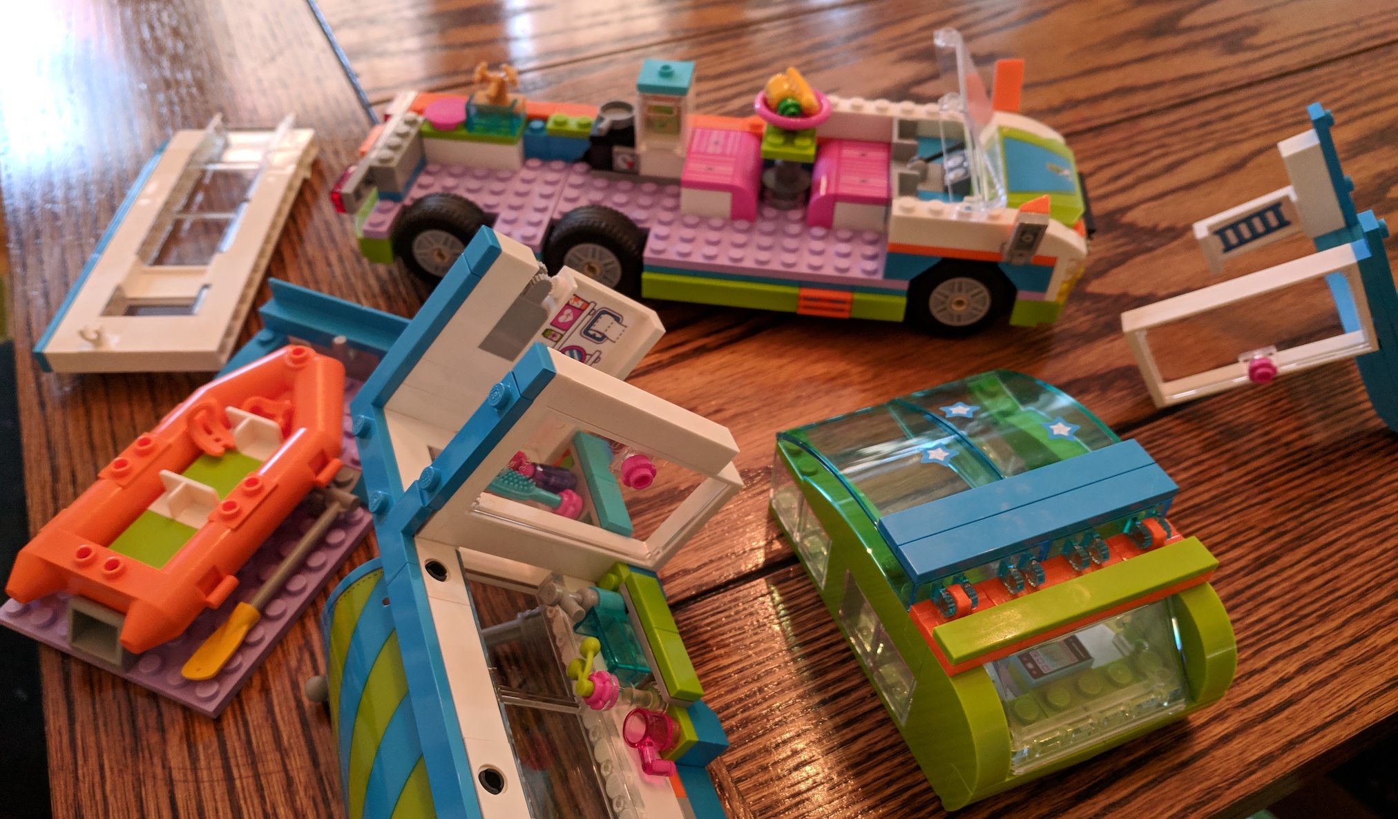 A super sweet Lego camper in pieces